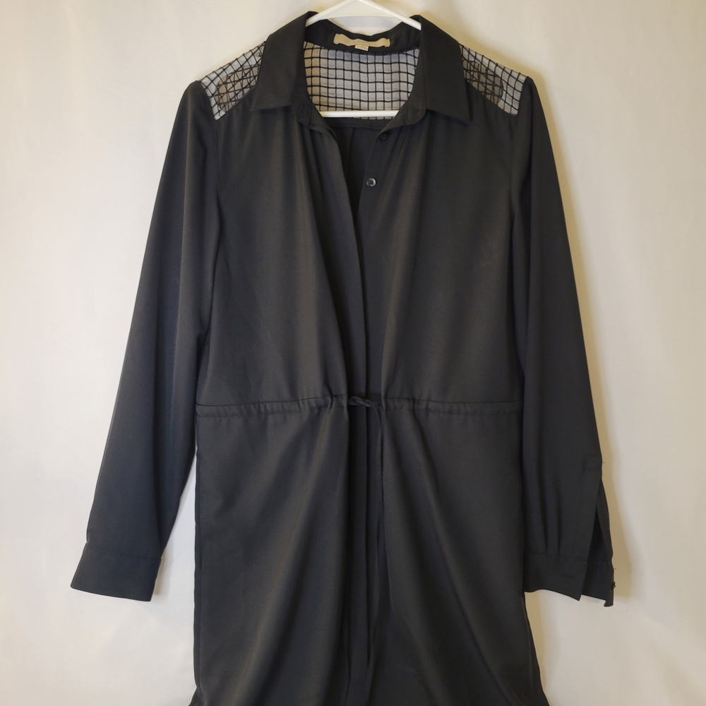 Ann Taylor LOFT Black Dress With Waist Drawstring